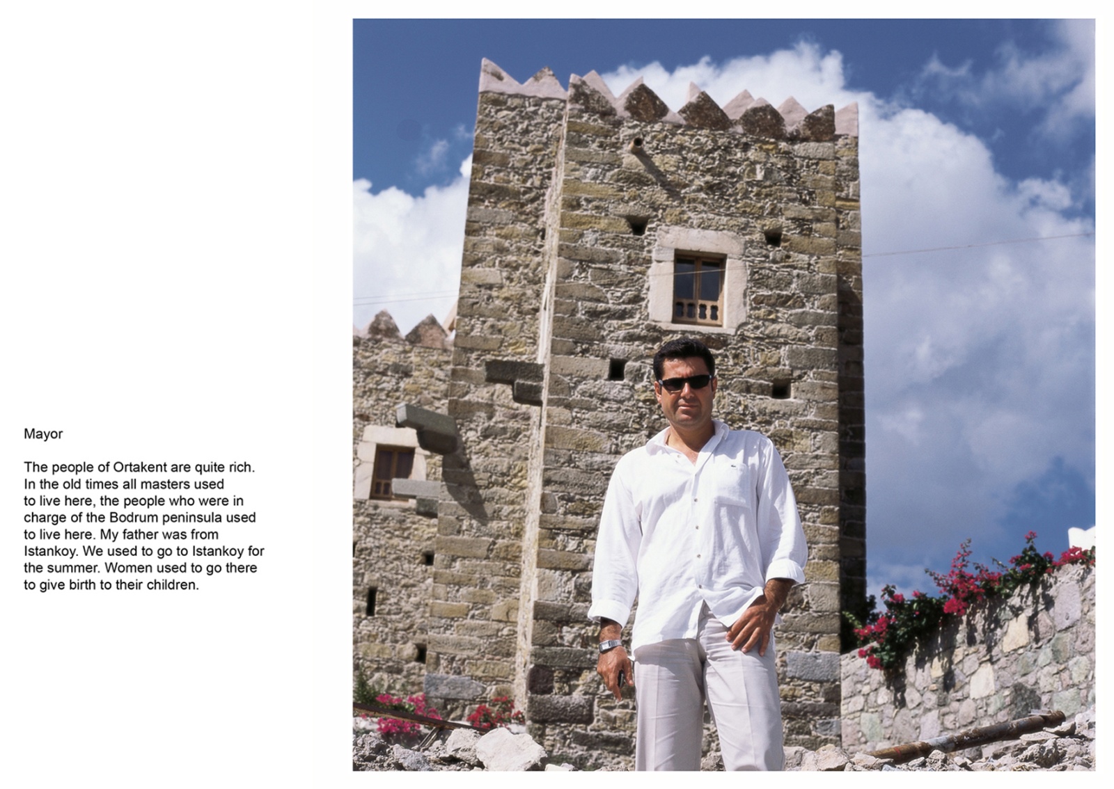 A book project about Bodrum Town - C type Prints with interview subtitles 80 x 100 cm