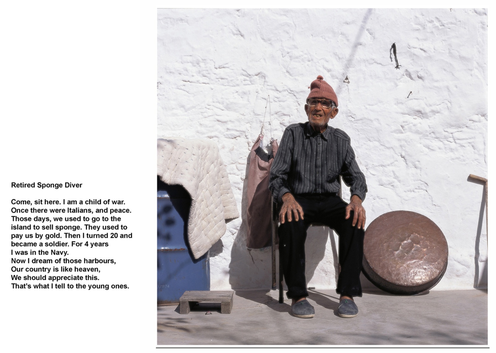 A book project about Bodrum Town - C type Prints with interview subtitles 80 x 100 cm