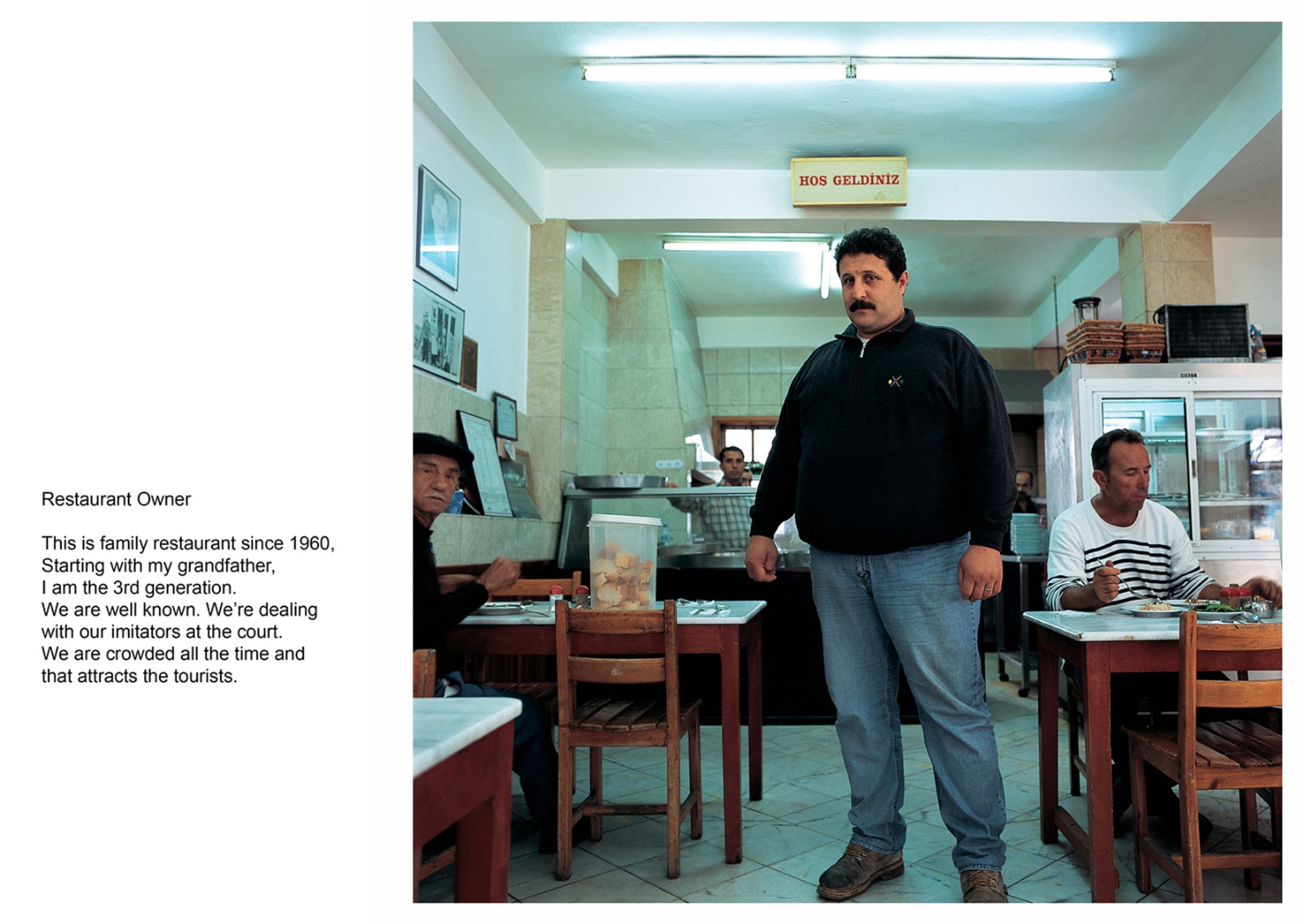 A book project about Bodrum Town - C type Prints with interview subtitles 80 x 100 cm