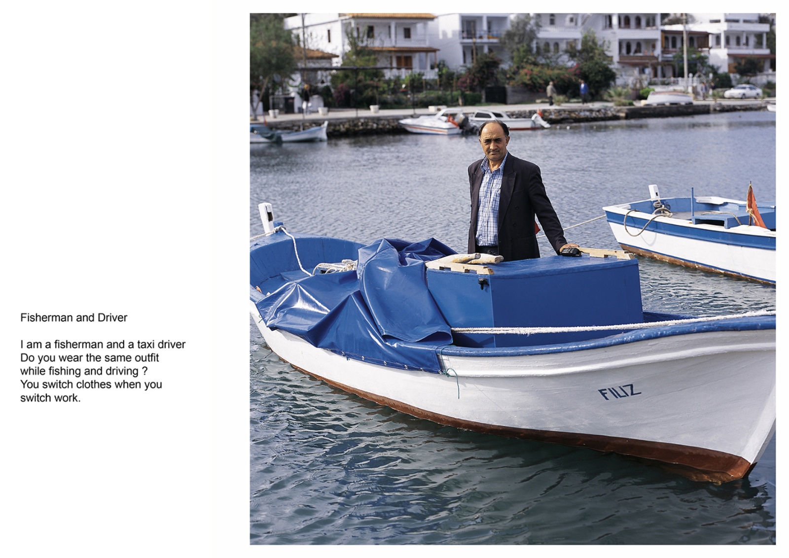 A book project about Bodrum Town - C type Prints with interview subtitles 80 x 100 cm