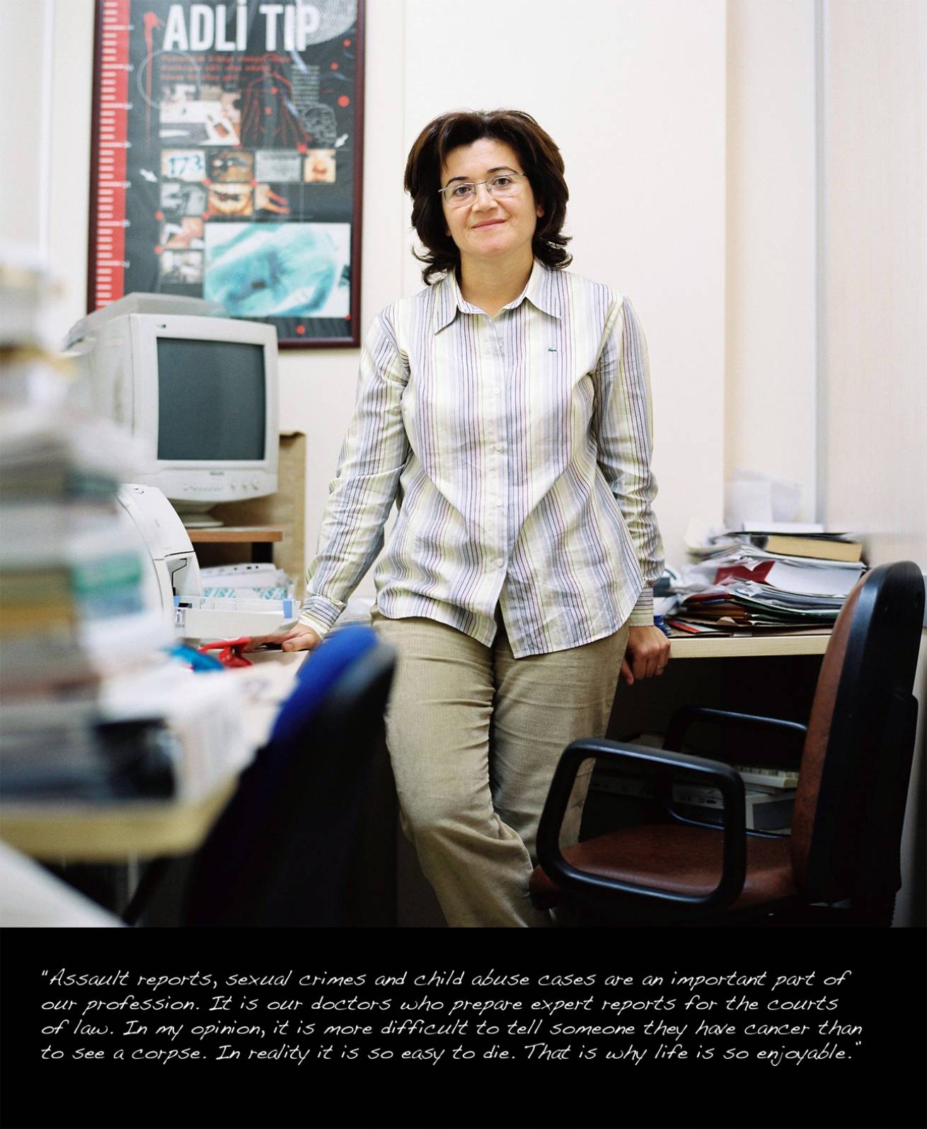 Diaries 009 - A book project of Interviews with Women - Pigment Prints with interview subtitles 80 x 100 cm