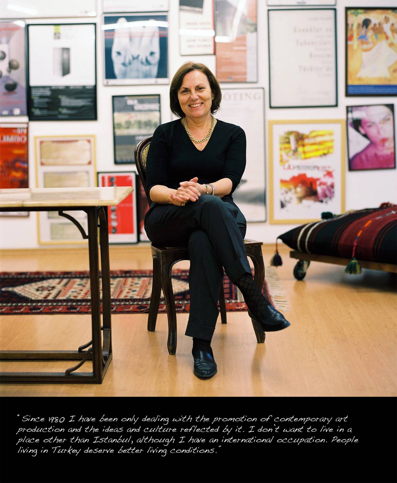 Diaries 019 - A book project of Interviews with Women - Pigment Prints with interview subtitles 80 x 100 cm