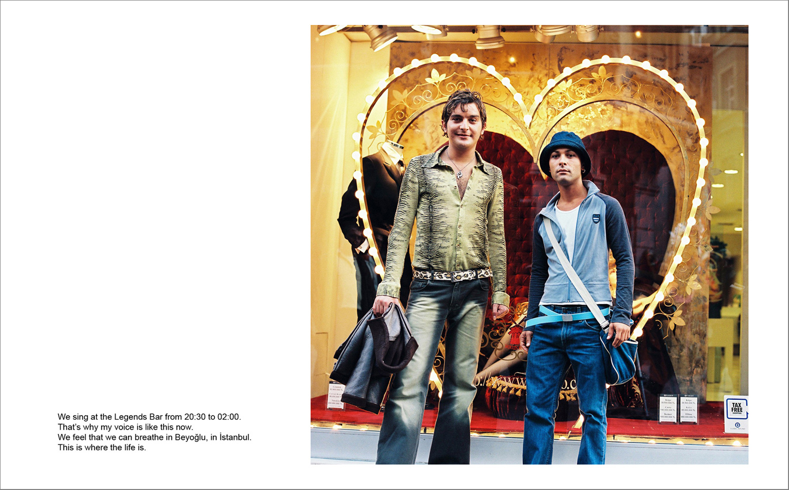 I pera 03 - Photographs with the interview subtitles in Pera (Beyoglu) in Istanbul 80 x 100 cm