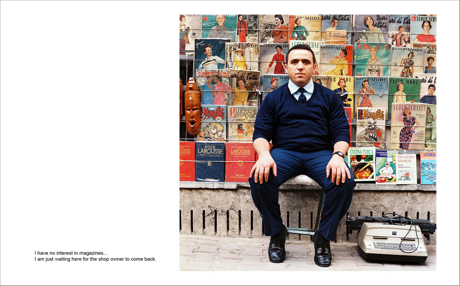 I pera 09 - Photographs with the interview subtitles in Pera (Beyoglu) in Istanbul 80 x 100 cm