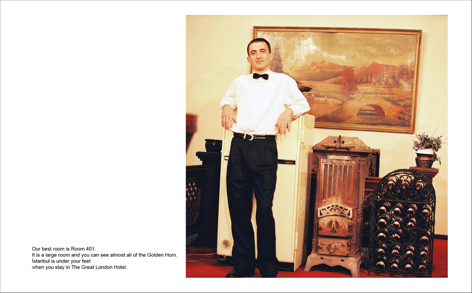 I pera 24 - Photographs with the interview subtitles in Pera (Beyoglu) in Istanbul 80 x 100 cm