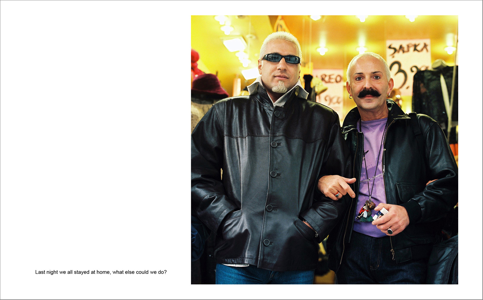 I pera 28 - Photographs with the interview subtitles in Pera (Beyoglu) in Istanbul 80 x 100 cm