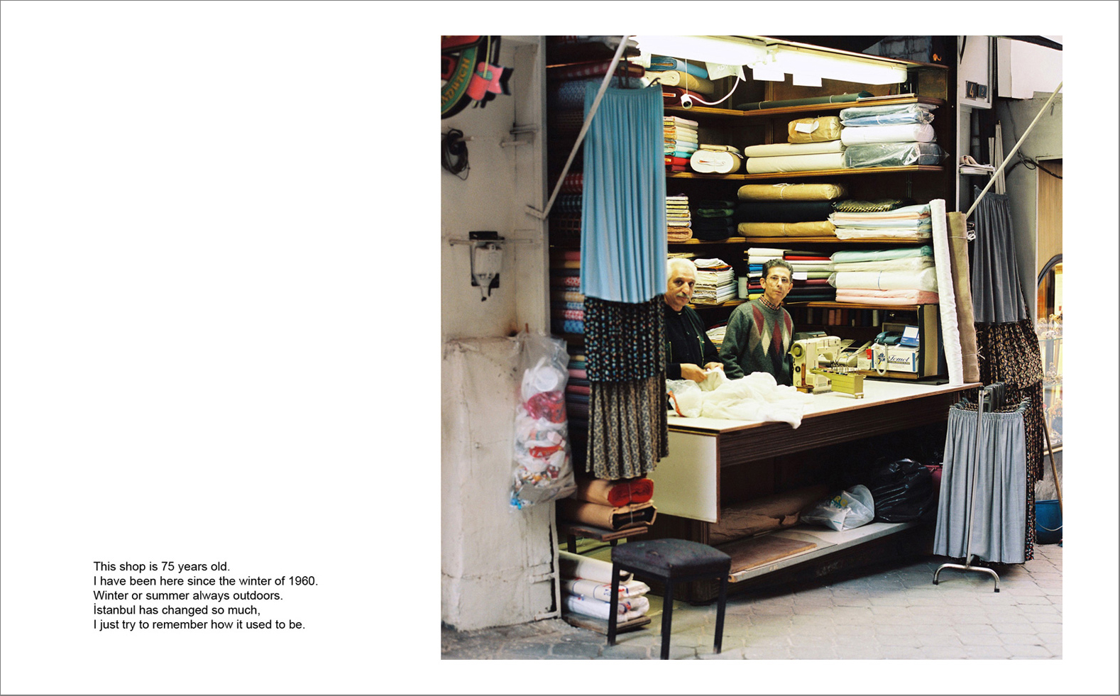I pera 39 - Photographs with the interview subtitles in Pera (Beyoglu) in Istanbul 80 x 100 cm