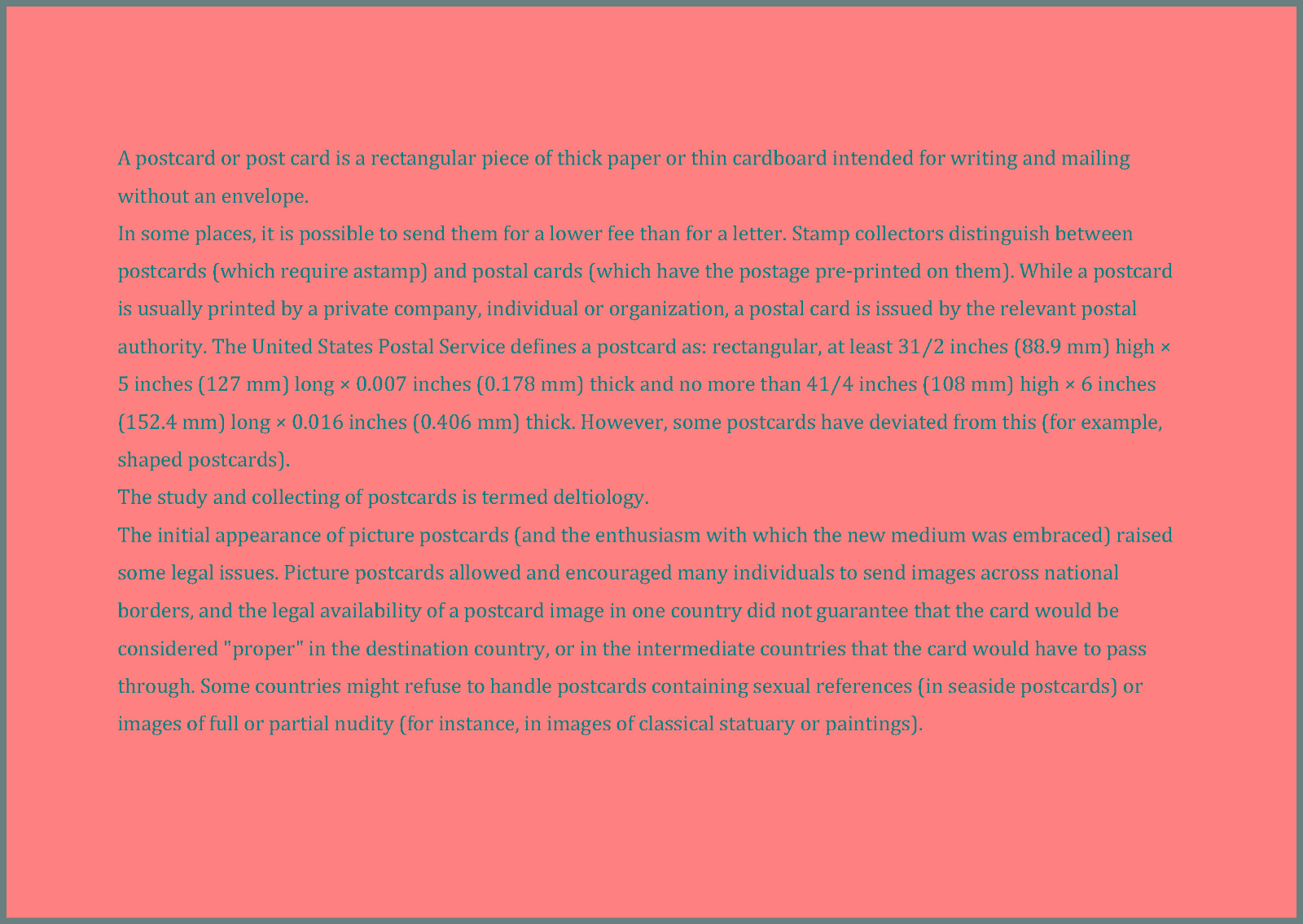 13 x 15 cm Postcard Size Prints compiled in a Box