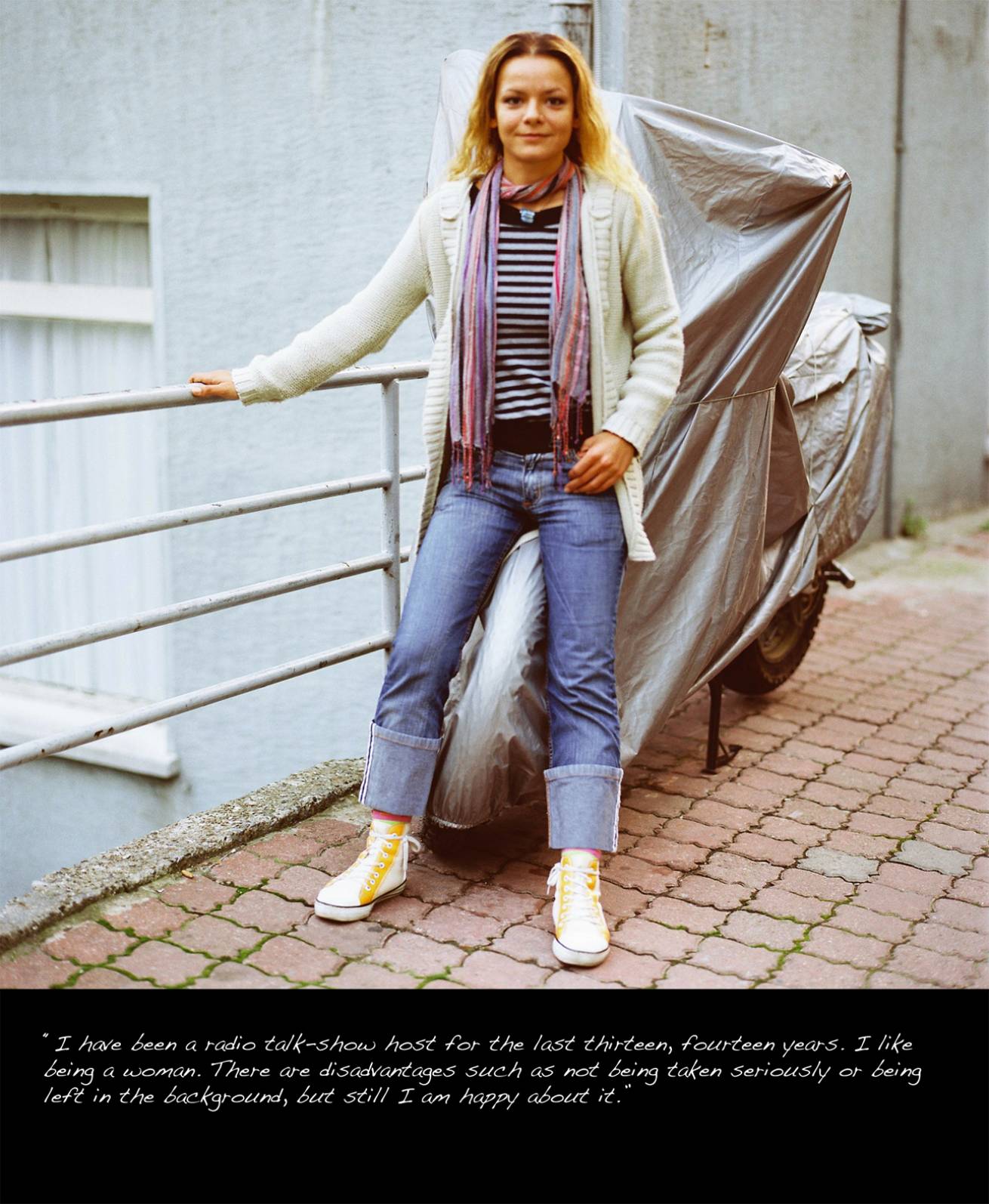 Diaries 013 - A book project of Interviews with Women - Pigment Prints with interview subtitles 80 x 100 cm